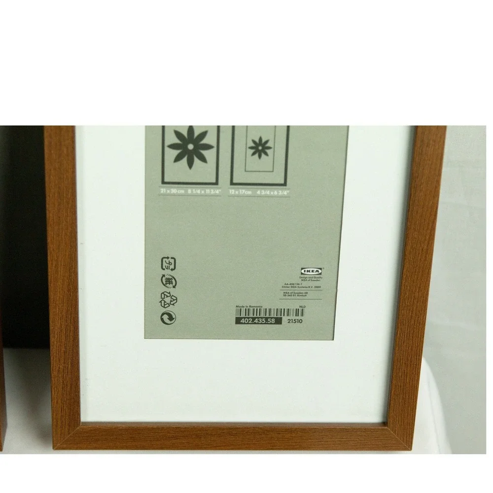 IKEA RIBBA Brown Wood Effect Picture Frames Shadow Box Style Lot of 3